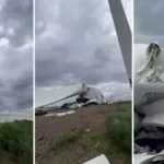 TURBINA DE PARQUE EÓLICO CAI DURANTE VENDAVAL NA FRONTEIRA ENTRE BRASIL E URUGUAI