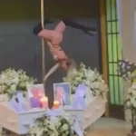 DANÇARINA FAZ APRESENTAÇÃO DE POLE DANCE EM FUNERAL DE CASAL