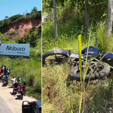 IDOSO MORRE APÓS PERDER O CONTROLE DE MOTOCICLETA E COLIDIR CONTRA POSTE NA AL-101
