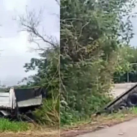 DOIS CAMINHÕES SAEM DA PISTA EM CURVA CONHECIDA POR ACIDENTES NO INTERIOR DE ALAGOAS