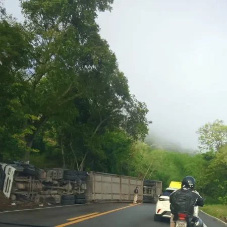 TOMBAMENTO DE CAMINHÃO-CEGONHA INTERDITA TRECHO DA BR 316