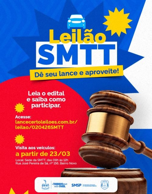 SMTT DE DELMIRO GOUVEIA LANÇA LEILÃO DE VEÍCULOS; SAIBA COMO PARTICIPAR