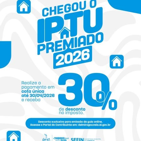 PREFEITURA DE DELMIRO GOUVEIA LANÇA IPTU PREMIADO 2026 COM 30% DE DESCONTO