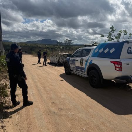 VEÍCULO FURTADO DURANTE A MADRUGADA É LOCALIZADO PELA GUARDA MUNICIPAL E ESTAVA TOTALMENTE CARBONIZADO