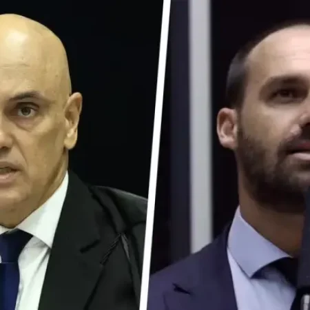 MORAES DETERMINA INCLUSÃO DE NOME DE EDUARDO BOLSONARO NO BANCO DE MANDADOS DE PRISÃO