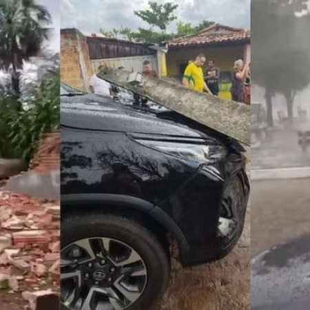 VENTOS ACIMA DE 80 KM/H: MICROEXPLOSÃO ATMOSFÉRICA DERRUBA ÁRVORES E POSTES