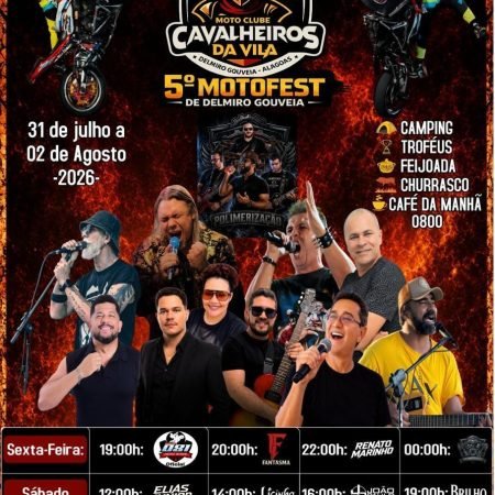 DELMIRO GOUVEIA SEDIA O 5º MOTOFEST A PARTIR DESTA SEXTA-FEIRA COM VASTA PROGRAMAÇÃO MUSICAL E ESTRUTURA PARA MOTOCICLISTAS