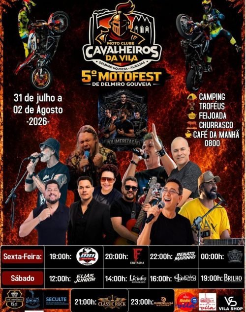 DELMIRO GOUVEIA SEDIA O 5º MOTOFEST A PARTIR DESTA SEXTA-FEIRA COM VASTA PROGRAMAÇÃO MUSICAL E ESTRUTURA PARA MOTOCICLISTAS