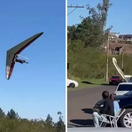 ASA-DELTA CAI SOBRE CARRO E PILOTO FICA FERIDO