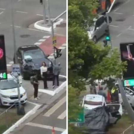 MOTORISTA SEM HABILITAÇÃO BATE PORSCHE EM VIATURA E DEIXA DOIS PMS FERIDOS