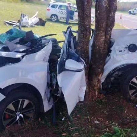 MOTORISTA MORRE AO BATER VEÍCULO CONTRA ÁRVORE EM RODOVIA
