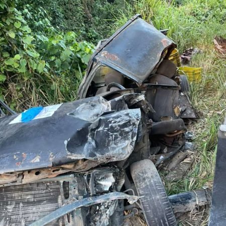 DUAS PESSOAS MORREM EM COLISÃO ENTRE CARRO E CAÇAMBA; VÍDEO