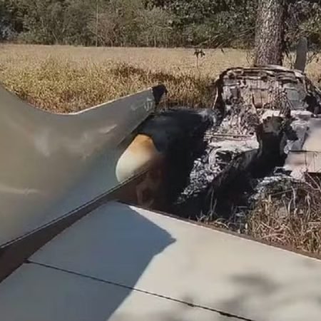 AVIÃO EM CHAMAS COM 300 KG DE COCAÍNA FAZ POUSO FORÇADO EM FAZENDA EM GOIÁS