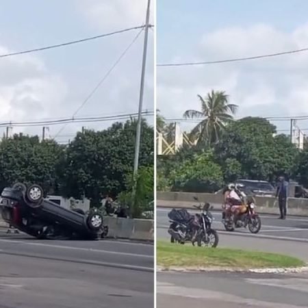 MOTORISTA TENTA DESVIAR DE OUTRO VEÍCULO E CAPOTA CARRO