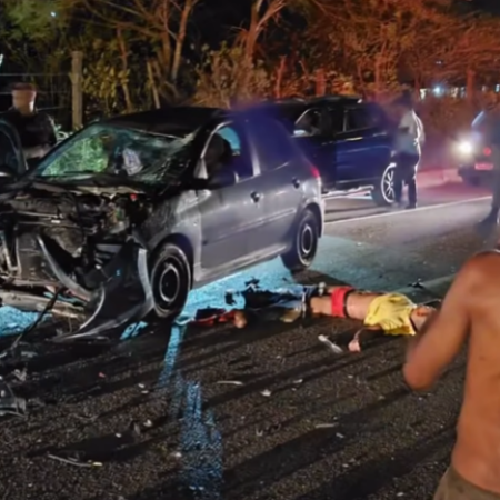 COLISÃO ENTRE CARRO E MOTO DEIXA DOIS MORTOS E DOIS FERIDOS NA BR-316, NO SERTÃO DE ALAGOAS; VÍDEO