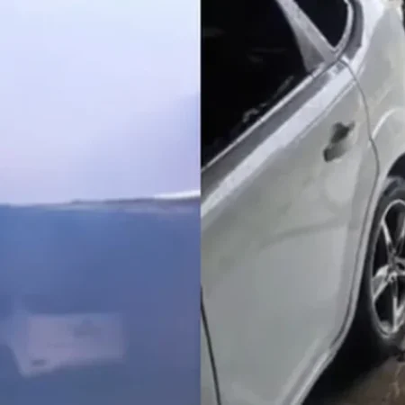 CARRO É DESTRUÍDO POR INCÊNDIO DENTRO DE GARAGEM DE RESIDÊNCIA