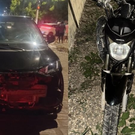 ADOLESCENTE INABILITADO FICA FERIDO EM ACIDENTE COM CARRO E MOTO