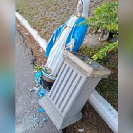 IMAGEM DE NOSSA SENHORA É VANDALIZADA EM PARÓQUIA NO INTERIOR DE ALAGOAS
