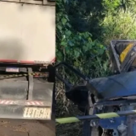COLISÃO ENTRE CARRO E CAMINHÃO DEIXA DOIS MORTOS