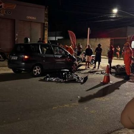 GRAVE ACIDENTE ENTRE MOTO E CARRO DEIXA HOMEM MORTO