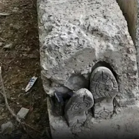 IMAGEM DE HOMEM CONCRETADO VIVO POR FACÇÃO CHOCA; SAIBA MAIS 