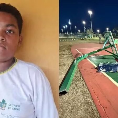 ADOLESCENTE DE 14 ANOS MORRE APÓS CESTA DE BASQUETE CAIR SOBRE ELE
