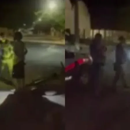 HOMEM É LEVADO AO HOSPITAL APÓS TOMAR TAPA NA CARA DE PM
