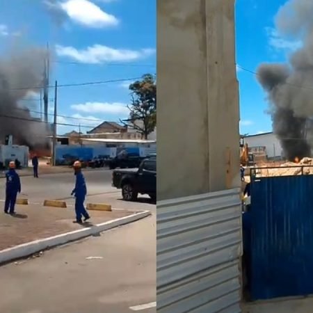 INCÊNDIO EM MÁQUINA EM OBRA PRÓXIMA AO ESTACIONAMENTO DO JARAGUÁ MOBILIZA BOMBEIROS