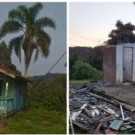 LADRÕES DESMONTAM CASA DE MADEIRA E LEVAM ATÉ PORTA DE BANHEIRO