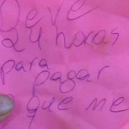 FILHO AMEAÇA A MÃE COM BILHETE E DÁ 24 HORAS PARA PAGAMENTO DE SUPOSTA DÍVIDA DE MOTO