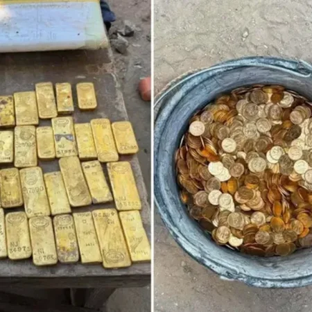 PEDREIROS ENCONTRAM TESOURO DE R$ 54 MILHÕES EM MOEDAS E BARRAS DE OURO EM PAREDE DE CASA
