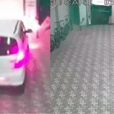 CARRO CAI NO FOSSO DE ELEVADOR EM PRÉDIO RESIDENCIAL