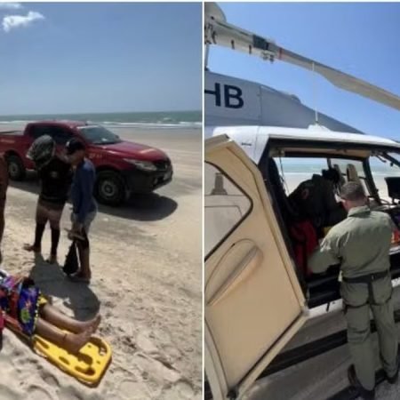 TURISTA É RESGATADA COM AUXÍLIO DE HELICÓPTERO APÓS ACIDENTE COM QUADRICICLO