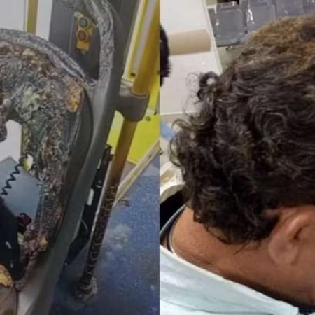 ÔNIBUS É INCENDIADO POR CRIMINOSOS E MOTORISTA SOFRE QUEIMADURAS