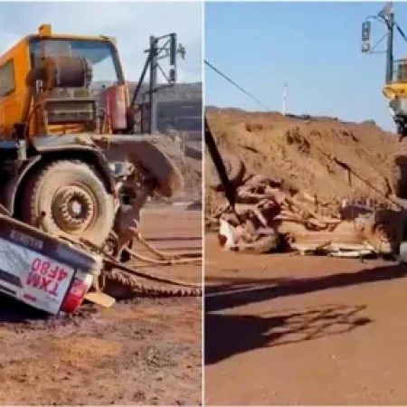 CAMINHÃO-PIPA SOBE SOBRE CAMINHONETE E MATA TRABALHADOR ESMAGADO