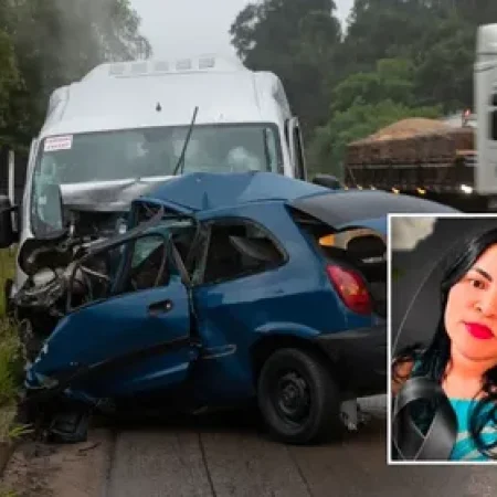 PROFESSORA MORRE EM COLISÃO ENTRE VAN E CARRO NA BR-116